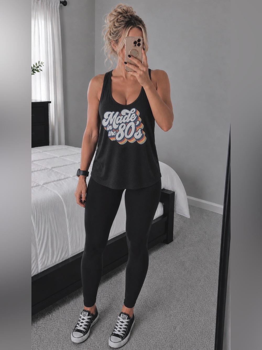 Vintage “Made in the 80’s” Retro Graphic Racerback Tank Top | Size: XL